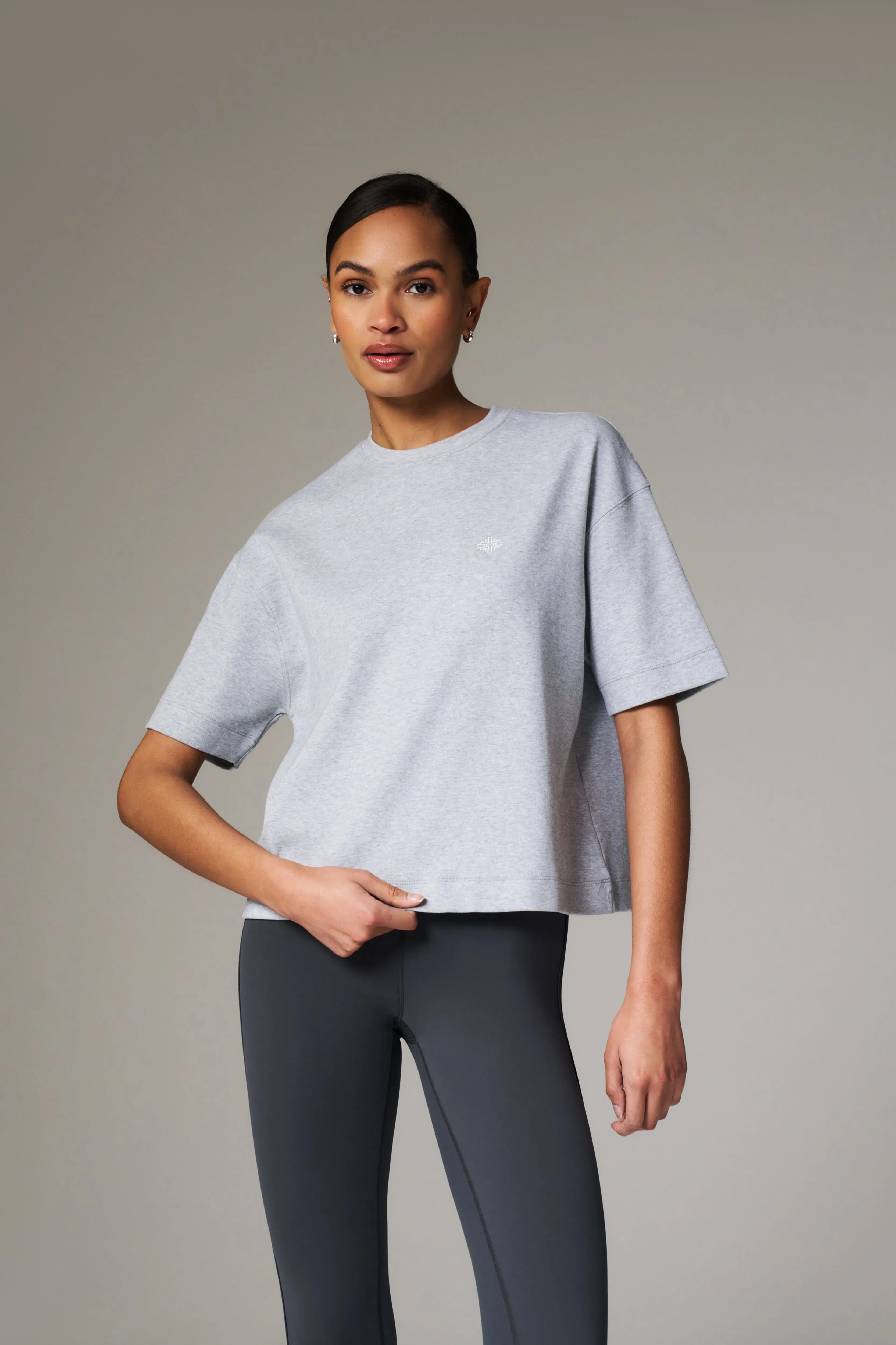EMBLEM REGULAR FIT T-SHIRT - GREY MARL sold by The Couture Club product image thumbnail 2