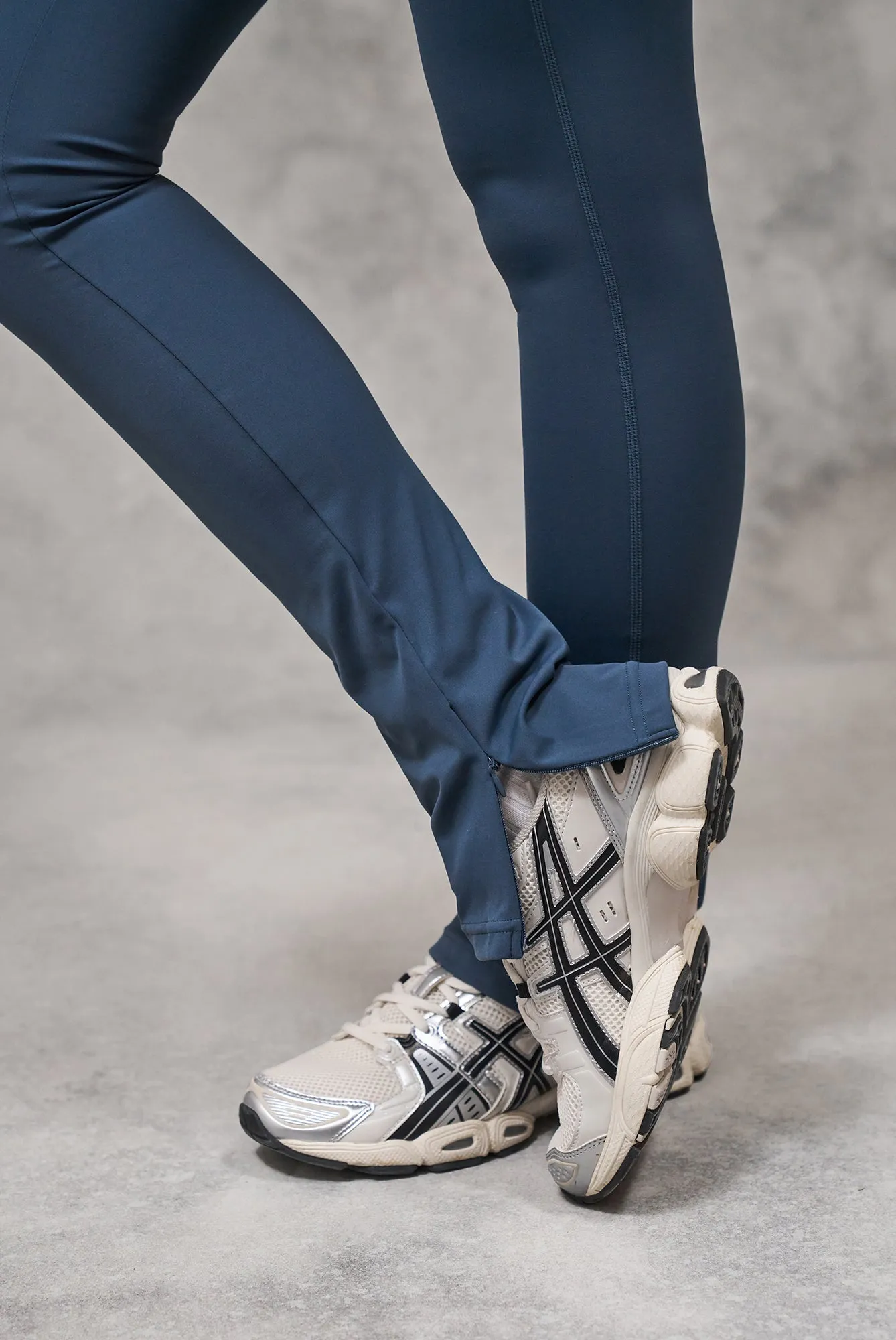 SCULPTING STRETCH ZIP HEM LEGGINGS - PETROL BLUE sold by The Couture Club product image thumbnail 4