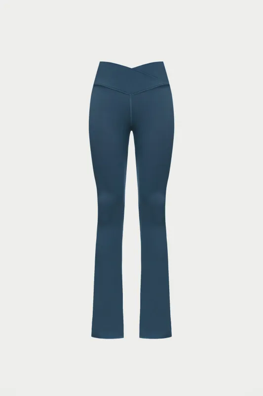 SCULPTING STRETCH ZIP HEM LEGGINGS - PETROL BLUE sold by The Couture Club