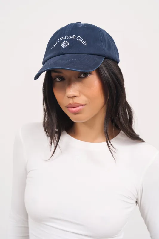 COUTURE EMBLEM WASHED CAP - NAVY made by The Couture Club