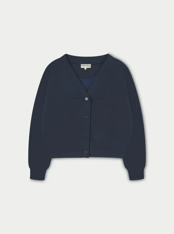 OVERSIZED JERSEY CARDIGAN - NAVY sold by The Couture Club