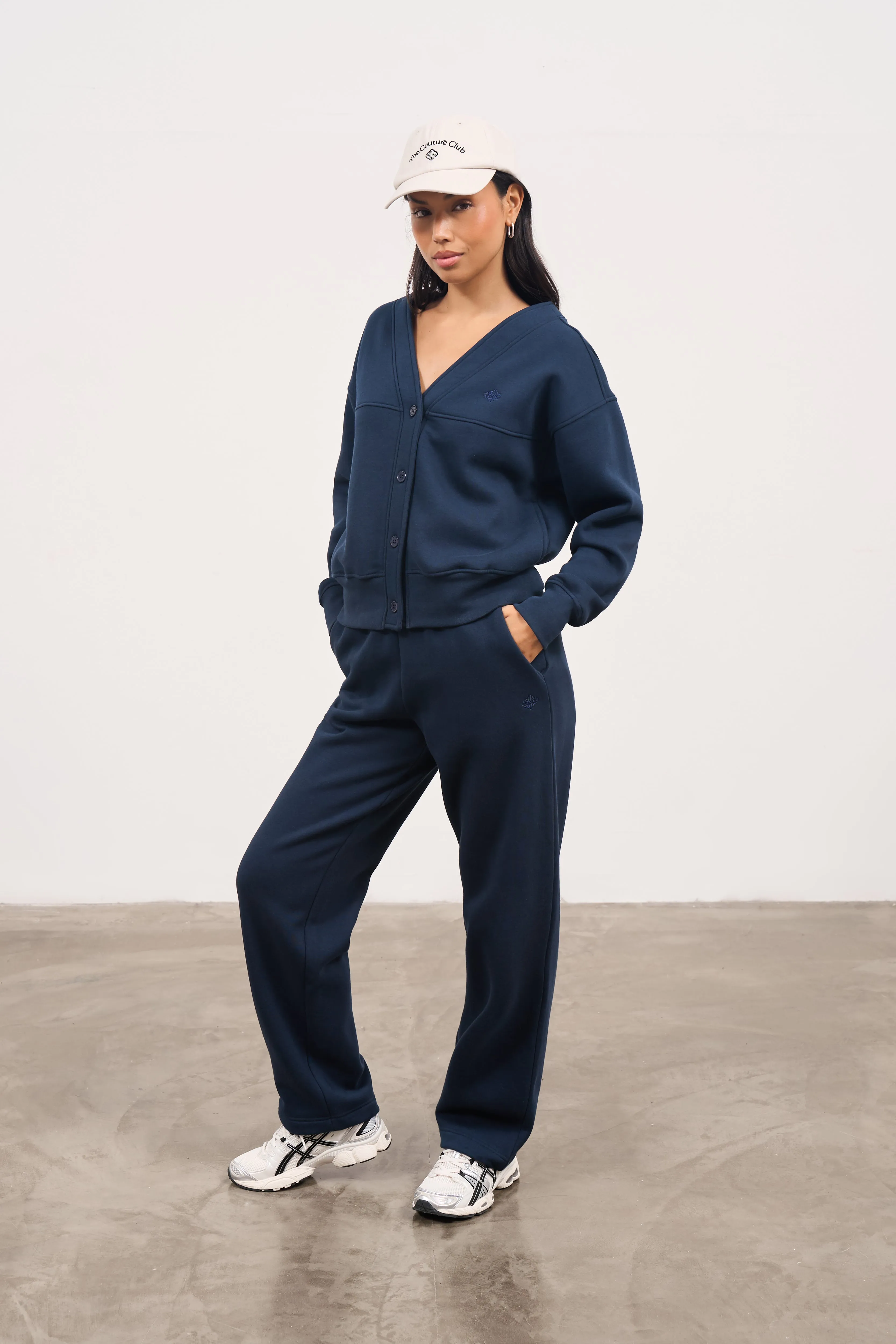 RELAXED TAPERED LEG JOGGERS - NAVY sold by The Couture Club product image thumbnail 3