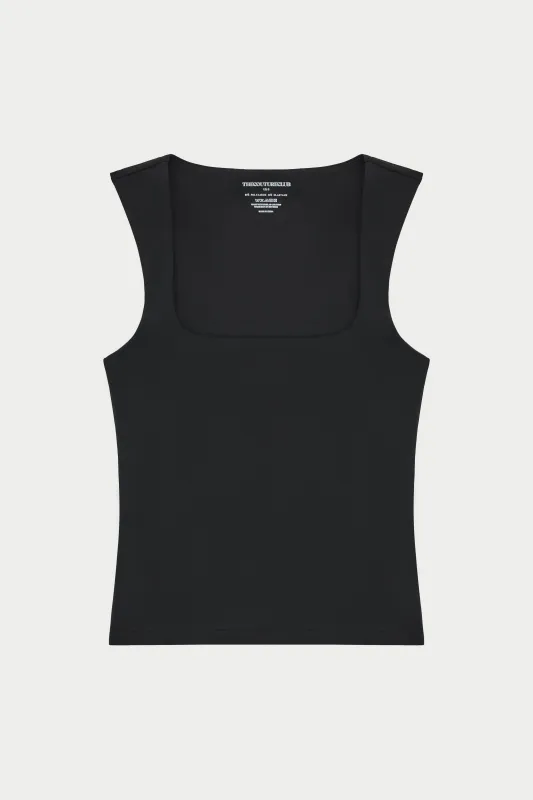 SCULPTING STRETCH SCOOP NECK TOP - BLACK made by The Couture Club