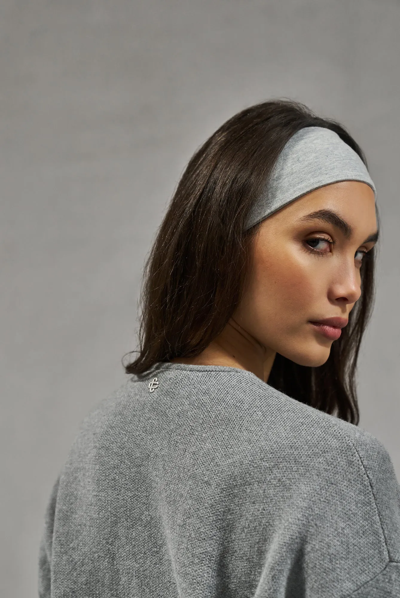 COLLARLESS KNITTED ZIP THROUGH BOMBER - GREY MARL sold by The Couture Club product image thumbnail 5