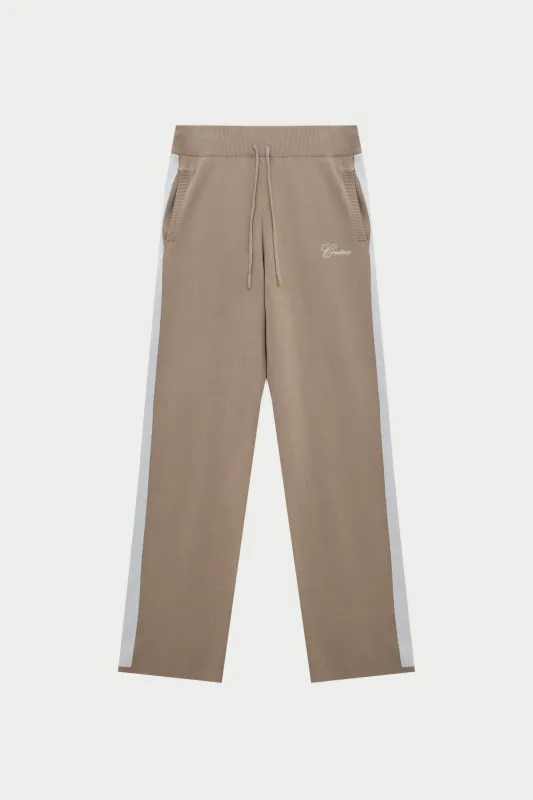 SIDE STRIPE KNITTED JOGGER - BEIGE sold by The Couture Club