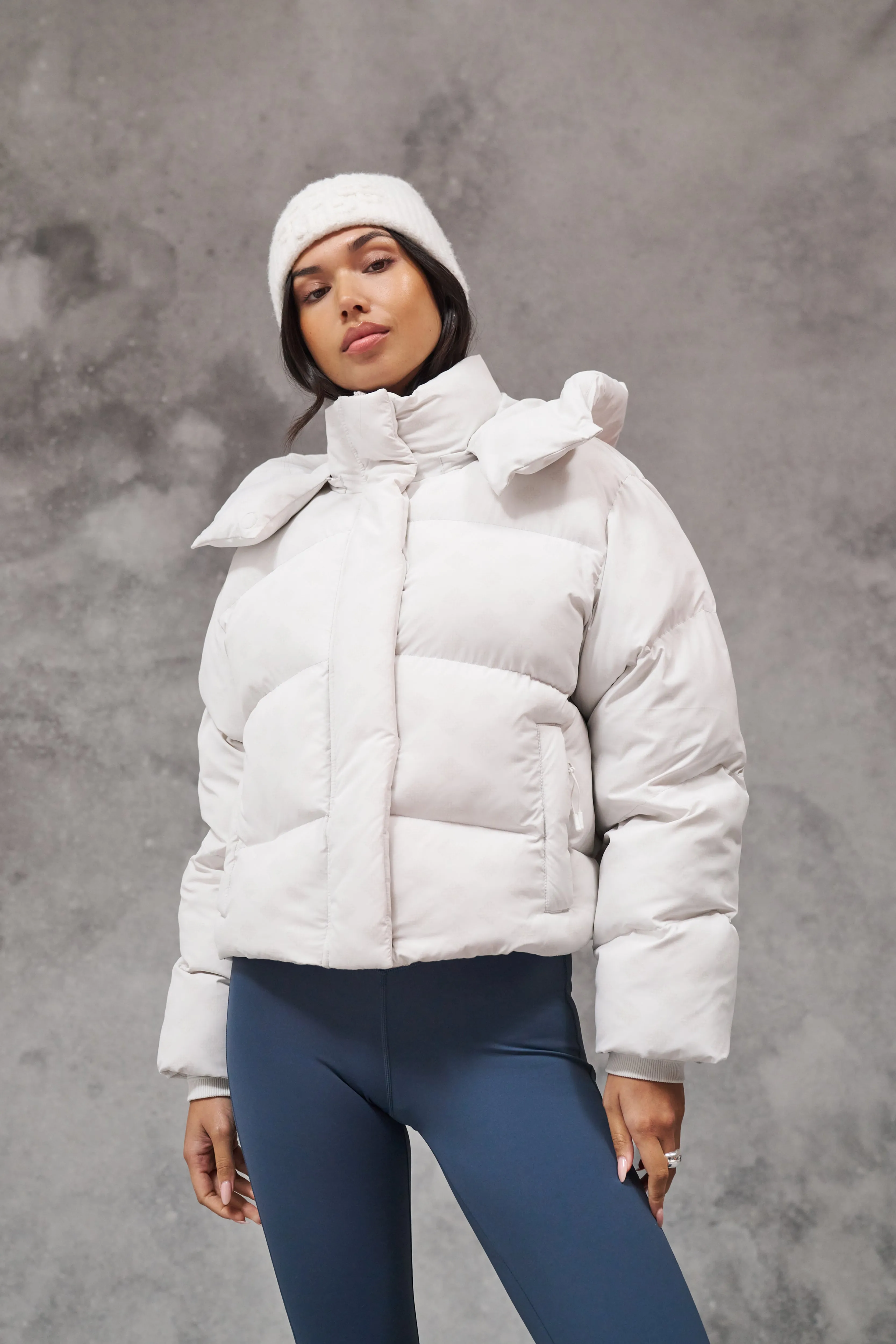 COLD REACTIVE EMBLEM PUFFER - OFF WHITE sold by The Couture Club product image thumbnail 4