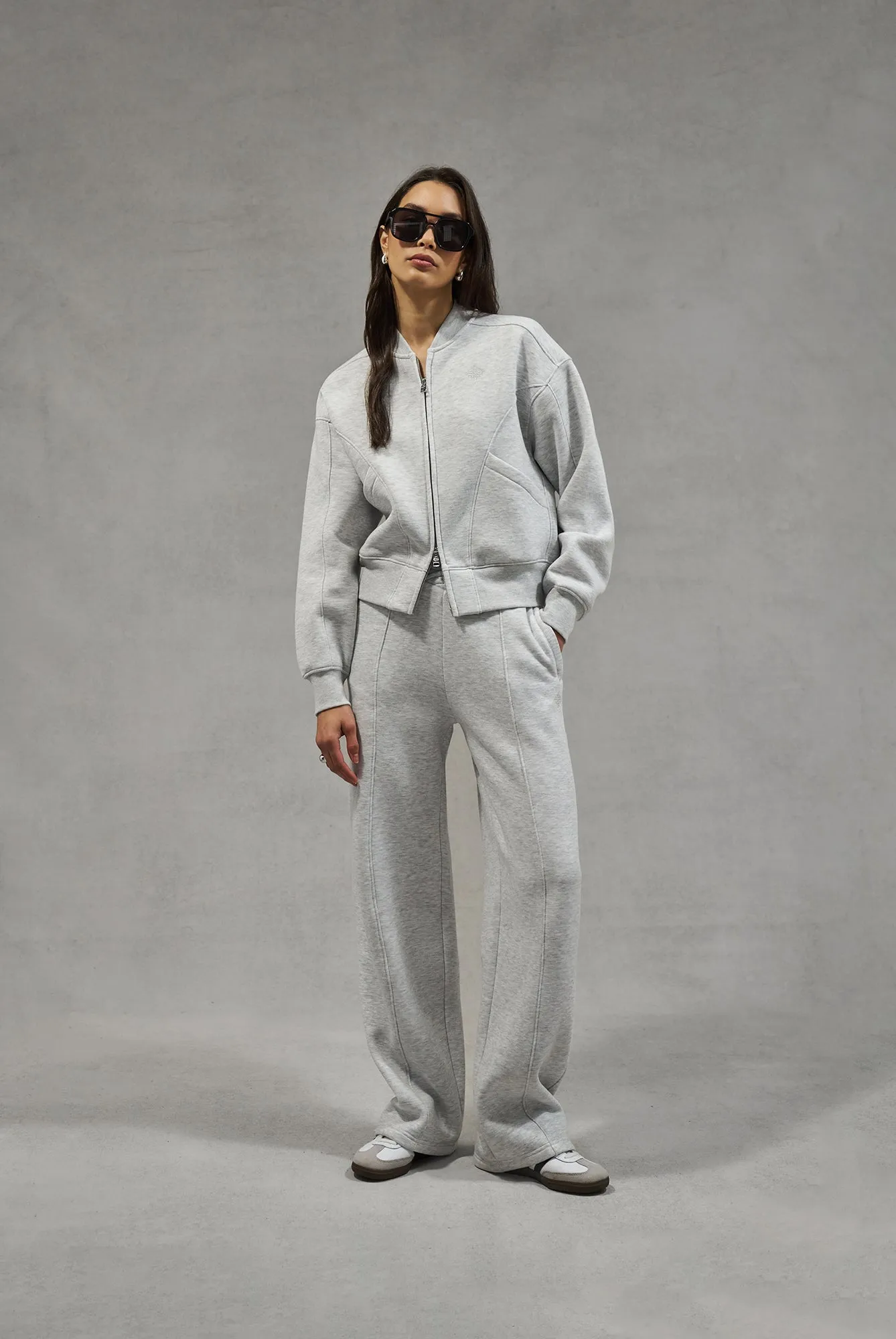 SEAM DETAIL CROSSOVER WAISTBAND JOGGERS - GREY MARL sold by The Couture Club product image thumbnail 5