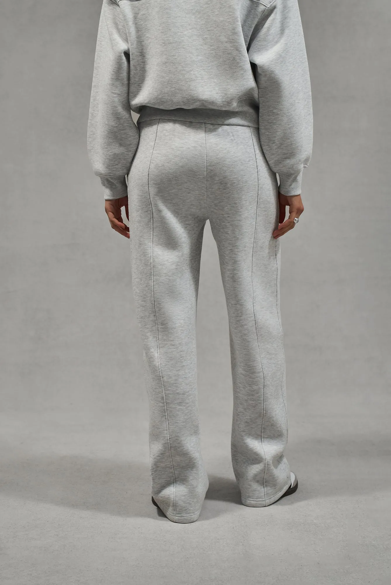 SEAM DETAIL CROSSOVER WAISTBAND JOGGERS - GREY MARL sold by The Couture Club product image thumbnail 3