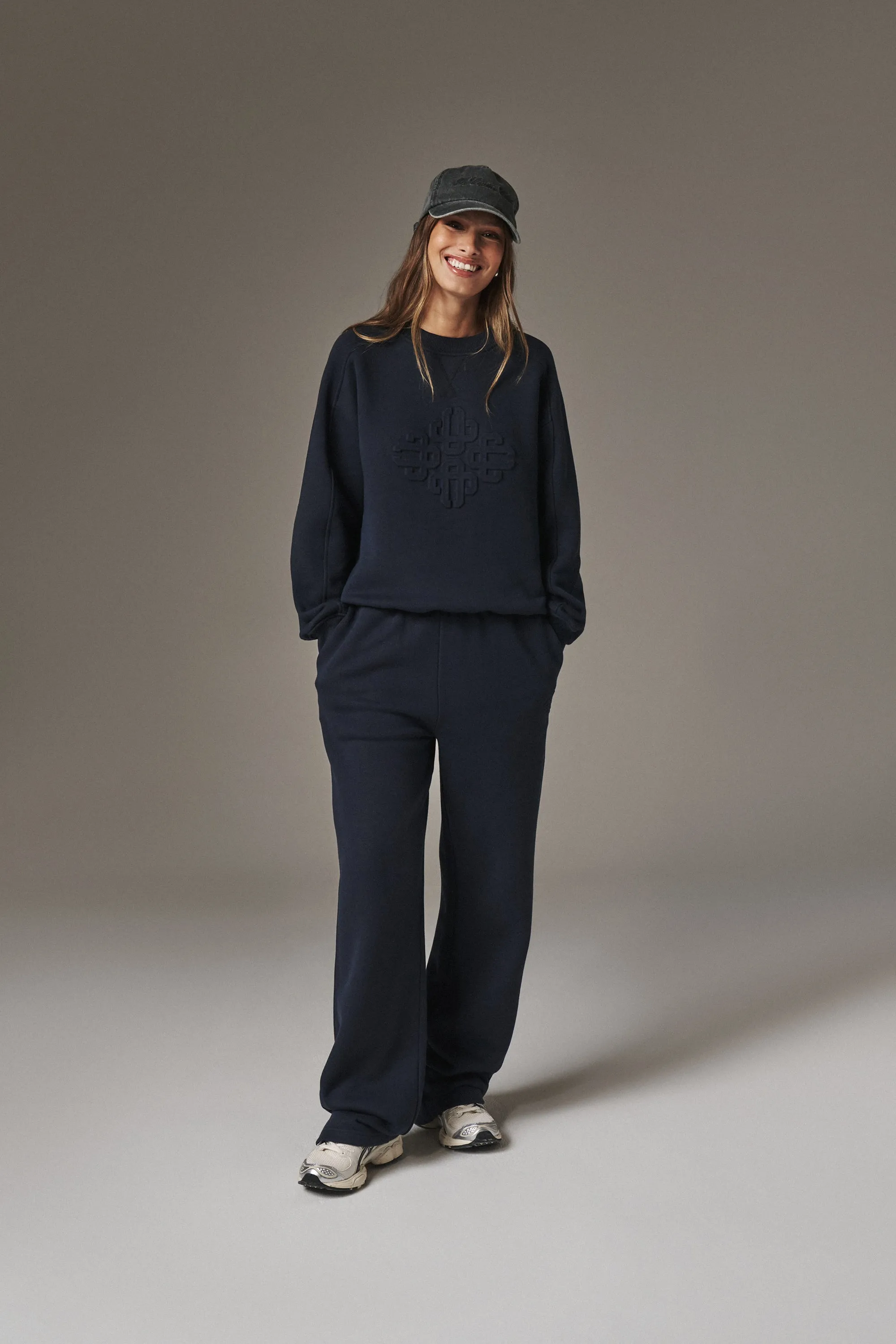 EMBOSSED SWEATSHIRT - NAVY sold by The Couture Club product image thumbnail 3