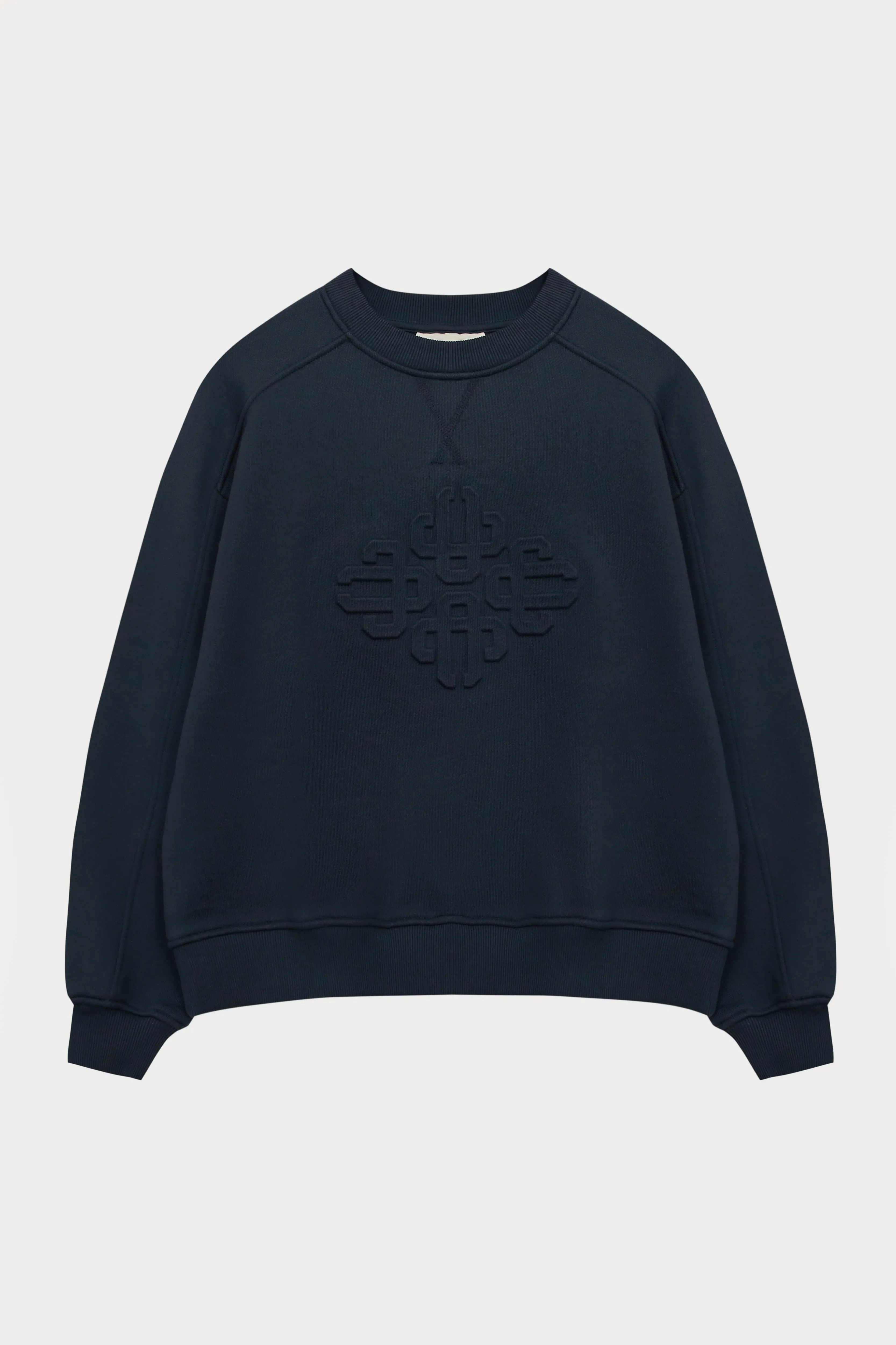 EMBOSSED SWEATSHIRT - NAVY sold by The Couture Club