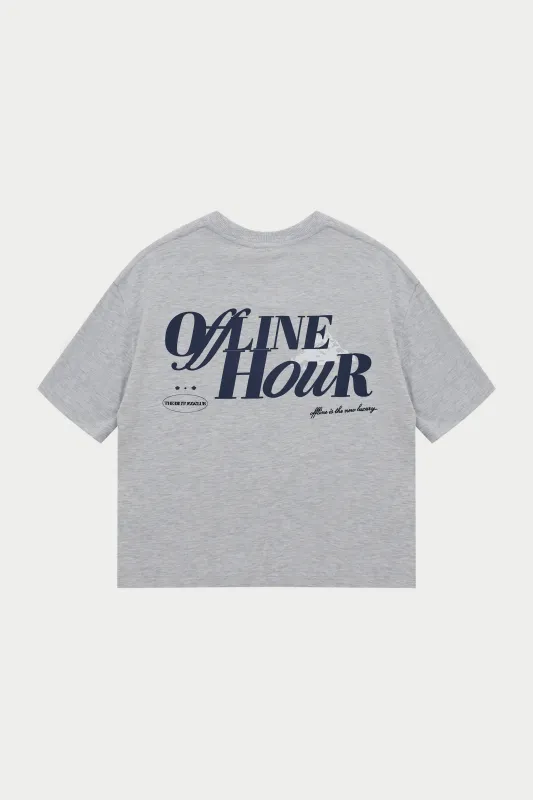 OFFLINE HOUR T-SHIRT - GREY MARL sold by The Couture Club