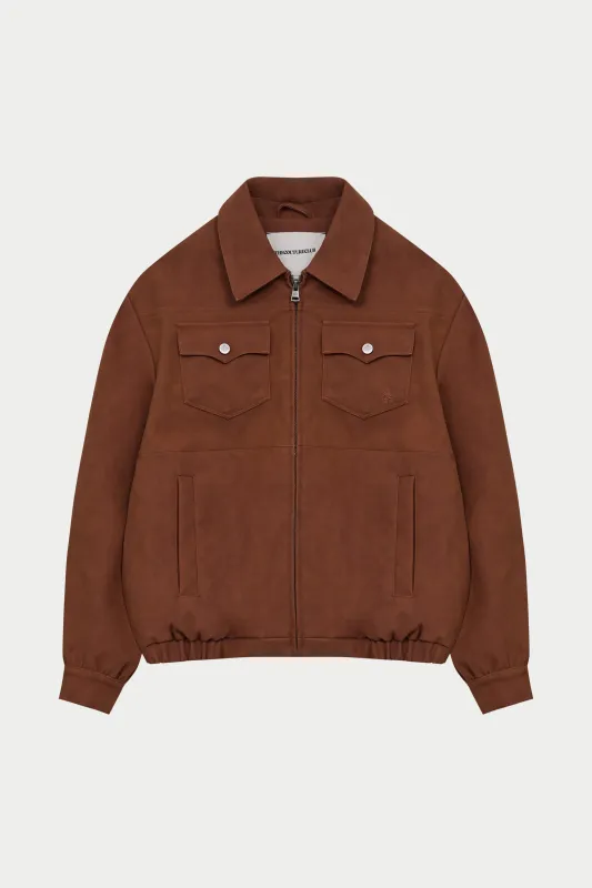 OVERSIZED FAUX SUEDE WESTERN JACKET - TAN sold by The Couture Club