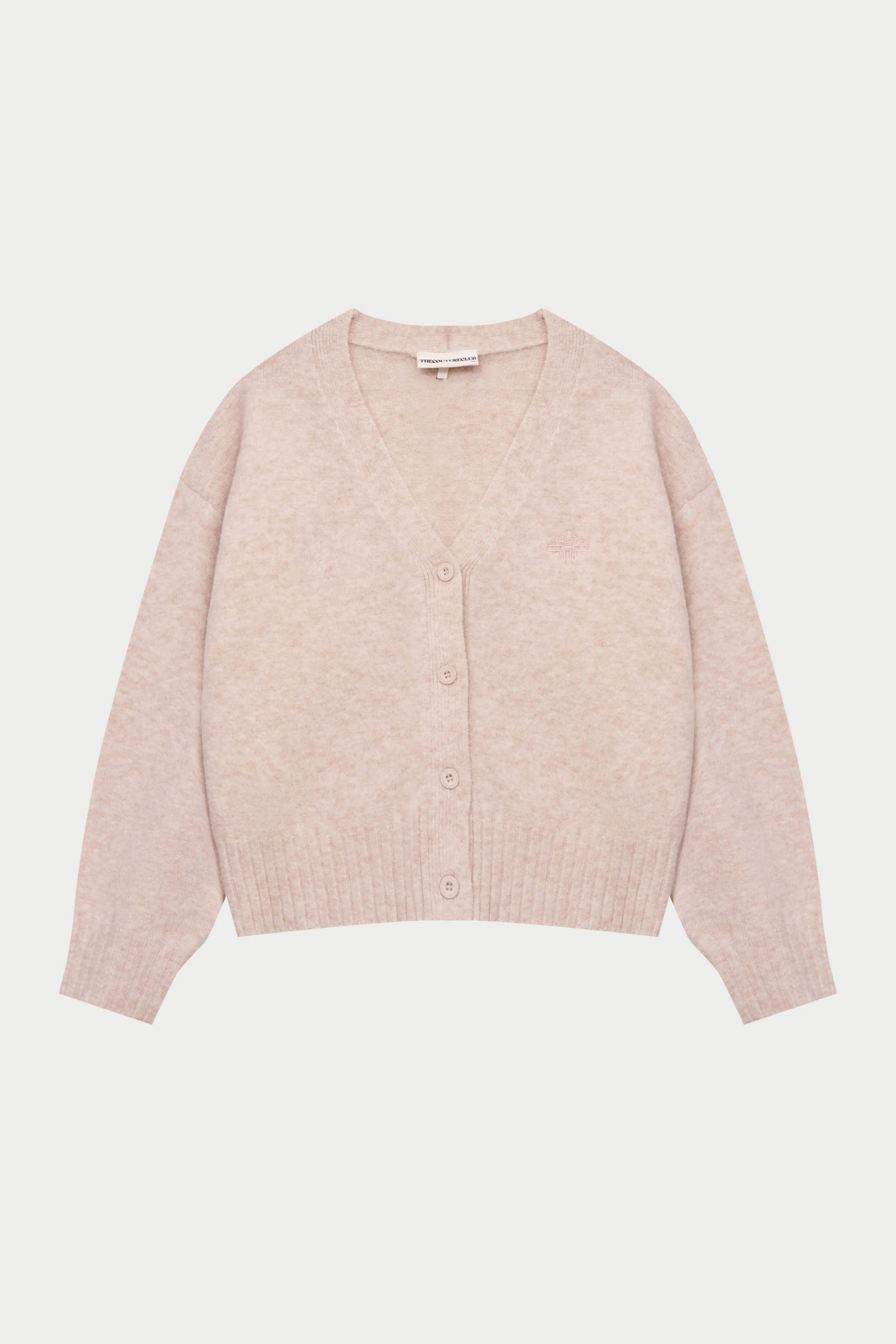 FLUFFY KNITTED EMBLEM EMBROIDERED CARDIGAN - PINK sold by The Couture Club product image thumbnail 2