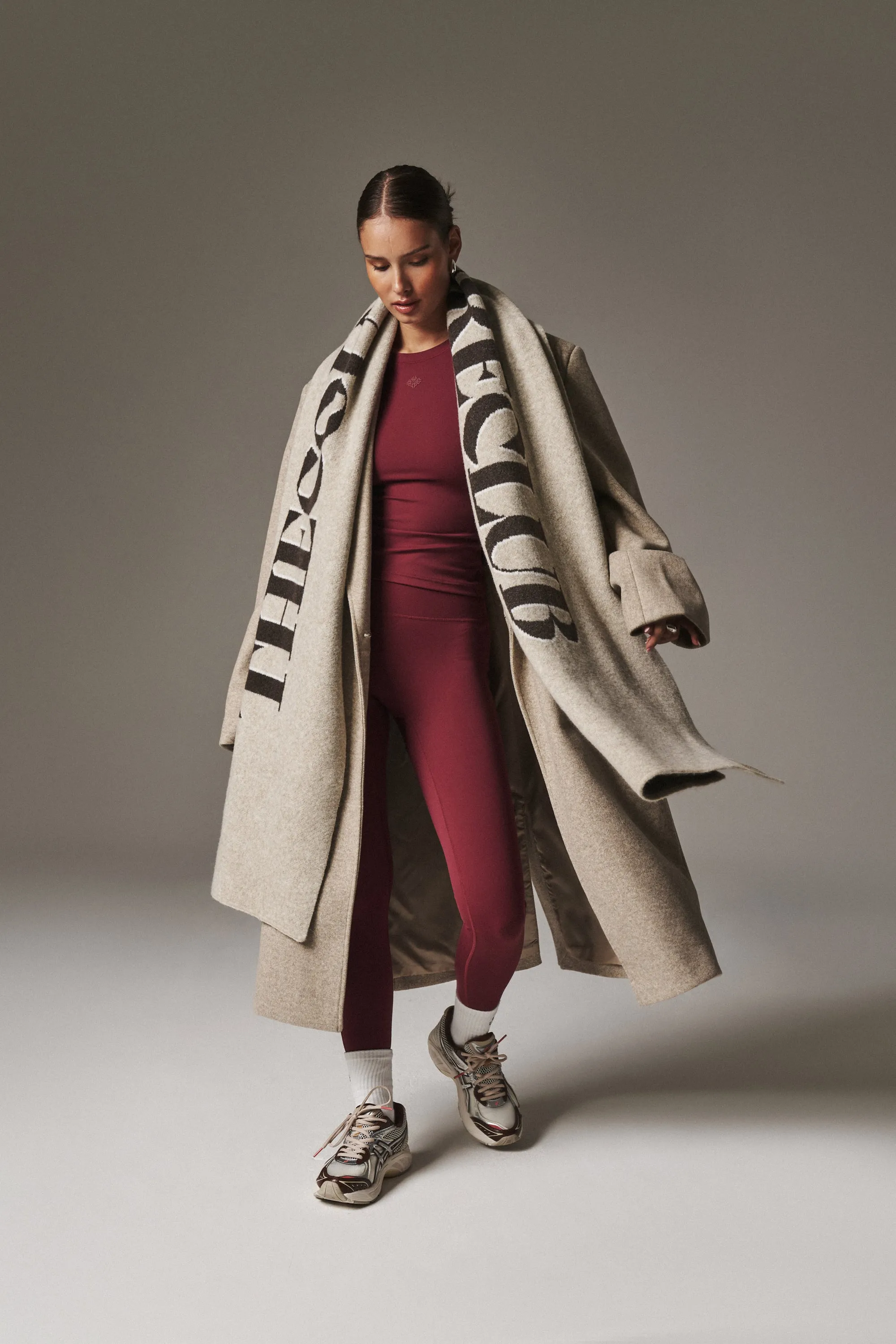 SCULPTING STRETCH LONG SLEEVE TOP - BURGUNDY sold by The Couture Club product image thumbnail 3