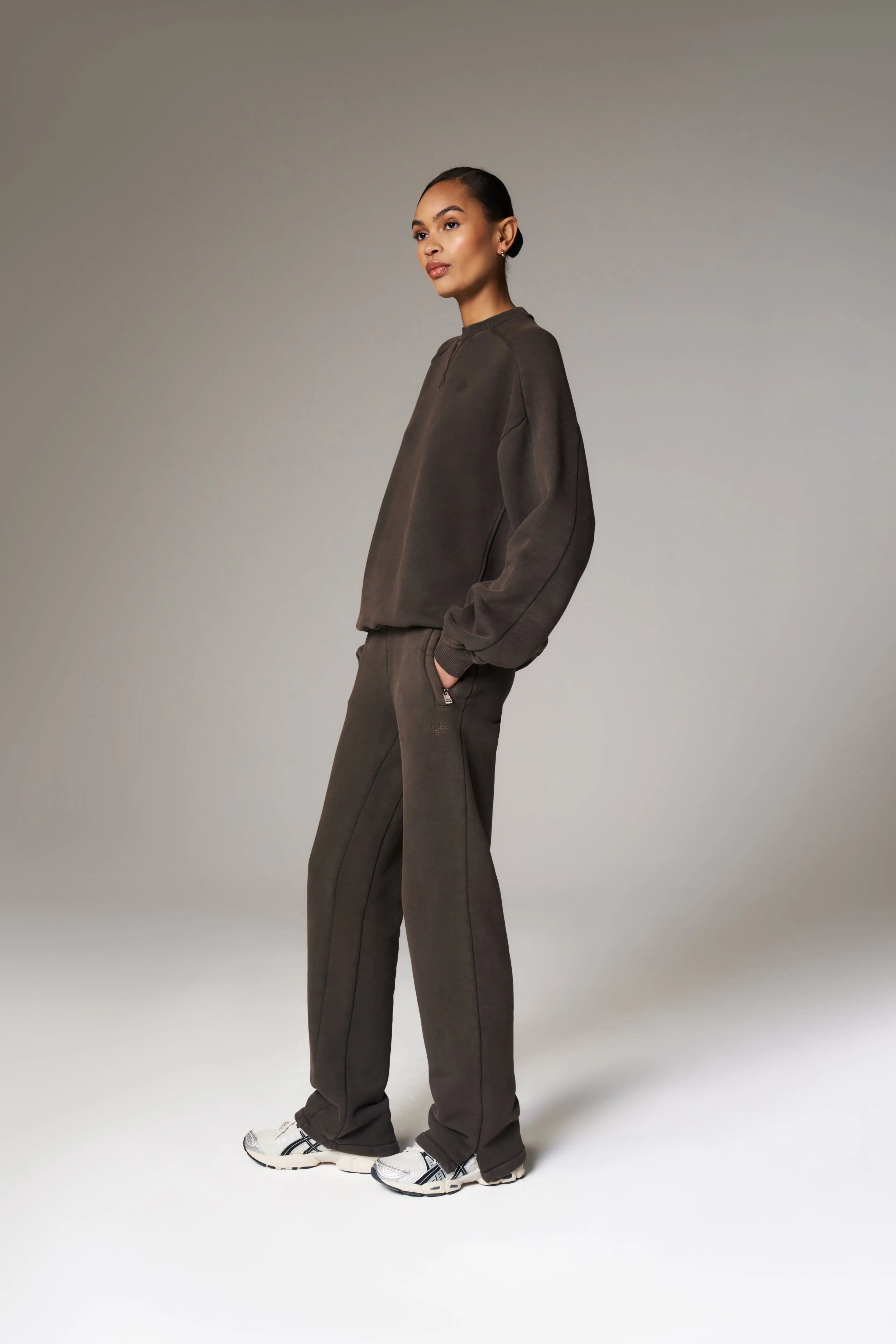 LAUNDERED CLASSICS STRAIGHT LEG JOGGERS - WASHED BROWN sold by The Couture Club product image thumbnail 3