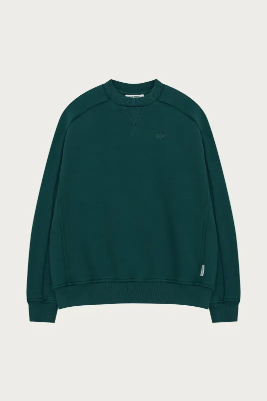 LAUNDERED CLASSICS SEAM DETAIL SWEATSHIRT - GREEN sold by The Couture Club