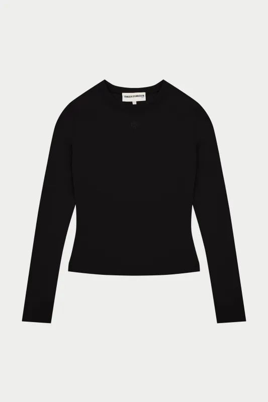 SCULPTING STRETCH LONG SLEEVE TOP - BLACK sold by The Couture Club