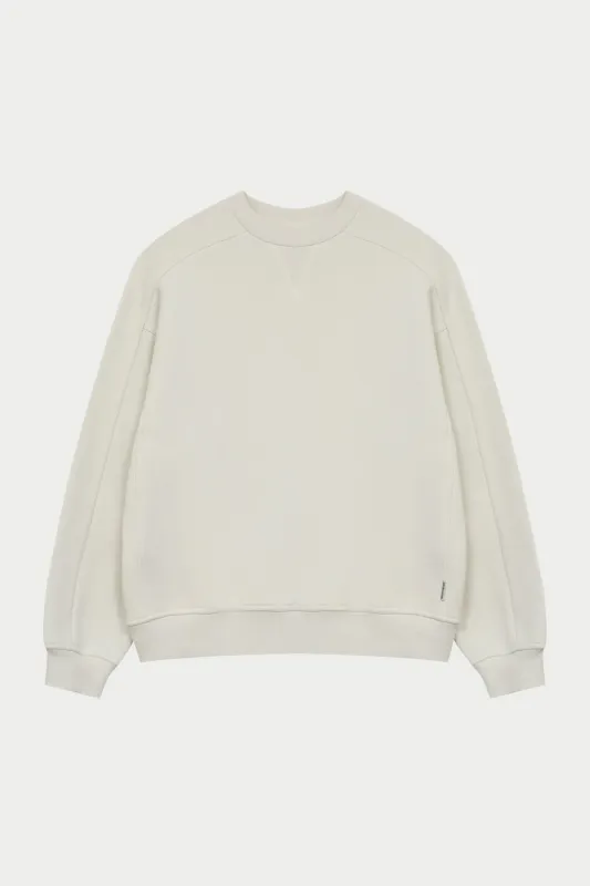 LAUNDERED CLASSICS SEAM DETAIL SWEATSHIRT - ECRU sold by The Couture Club
