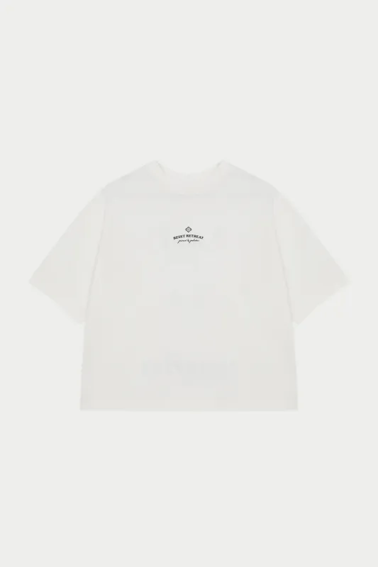 PILATES & PINOT BOXY T-SHIRT - OFF WHITE sold by The Couture Club