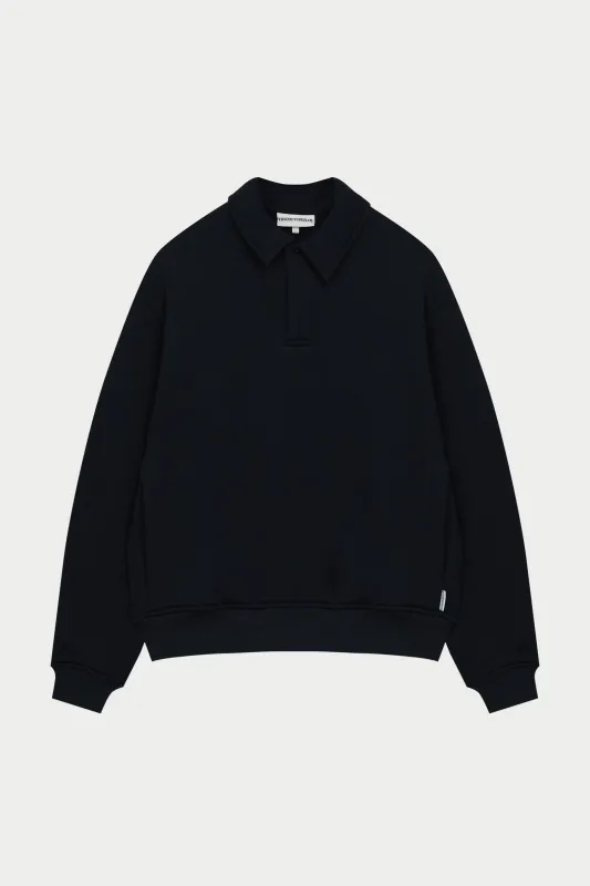 LAUNDERED CLASSICS POLO SWEATSHIRT - WASHED BLACK sold by The Couture Club