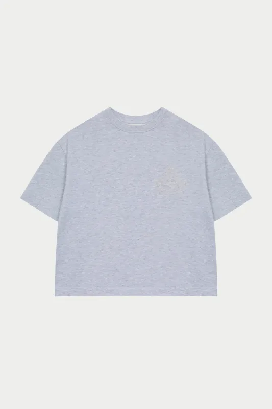 EMBROIDERED CREST T-SHIRT - GREY MARL sold by The Couture Club