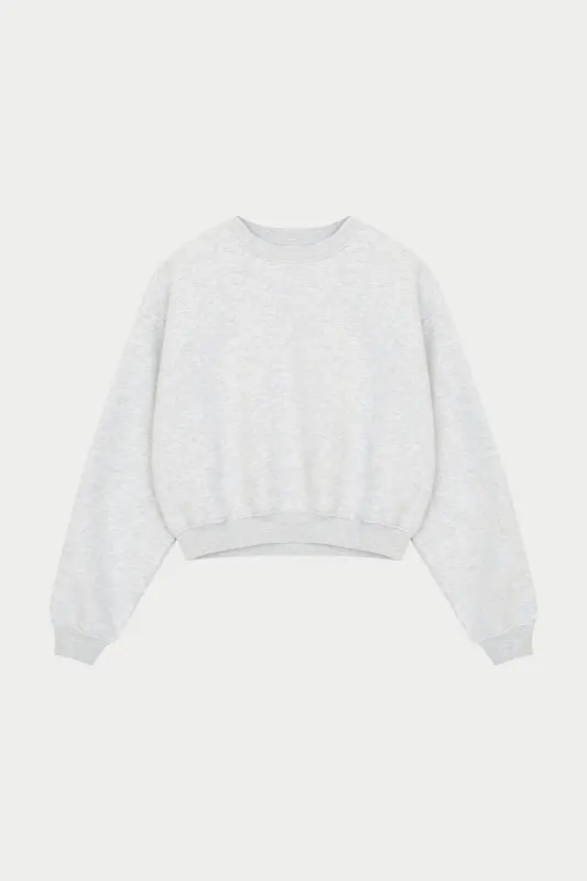 EMBROIDERED CREST SWEATSHIRT - GREY MARL sold by The Couture Club