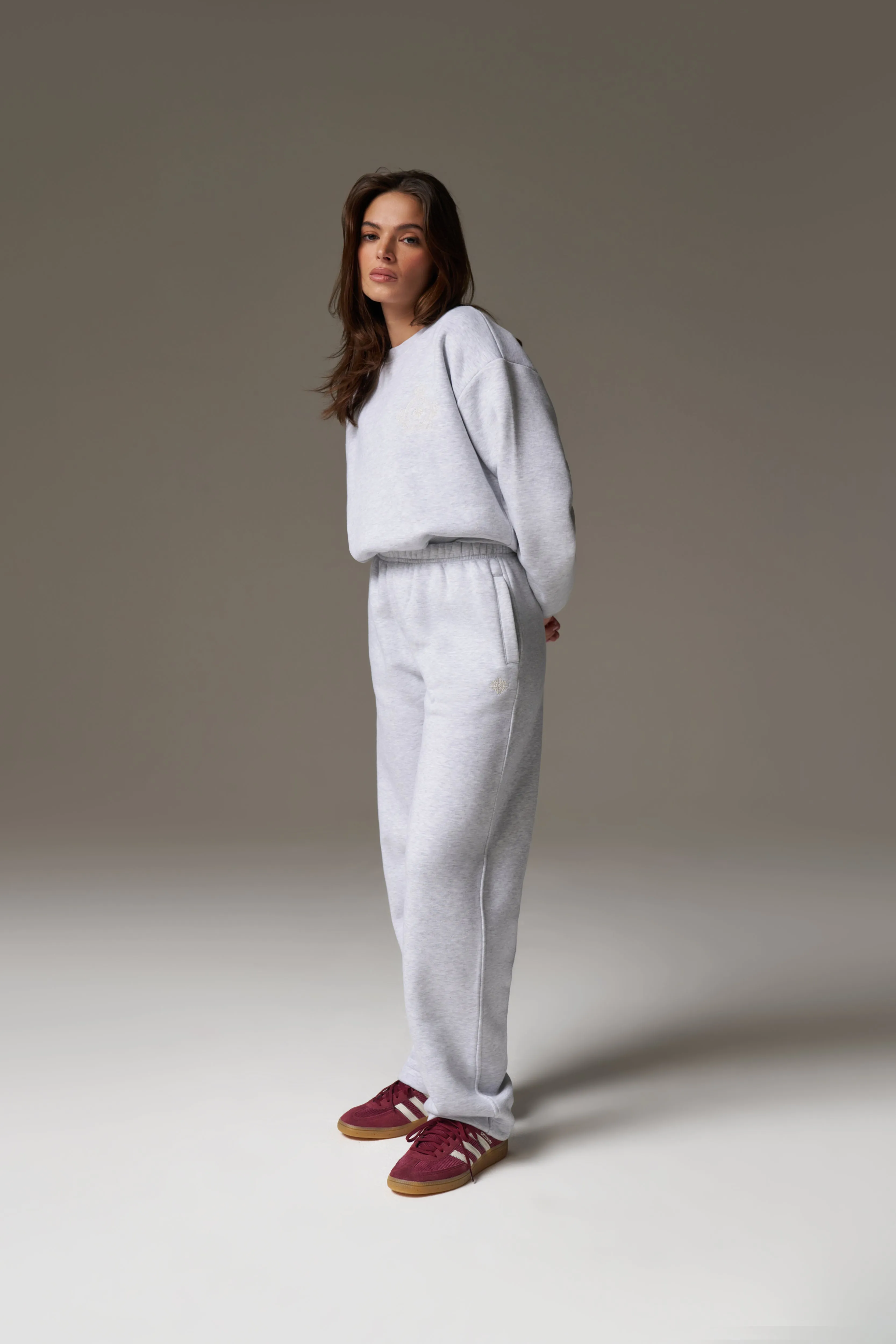 EMBROIDERED CREST SWEATSHIRT - GREY MARL sold by The Couture Club product image thumbnail 3