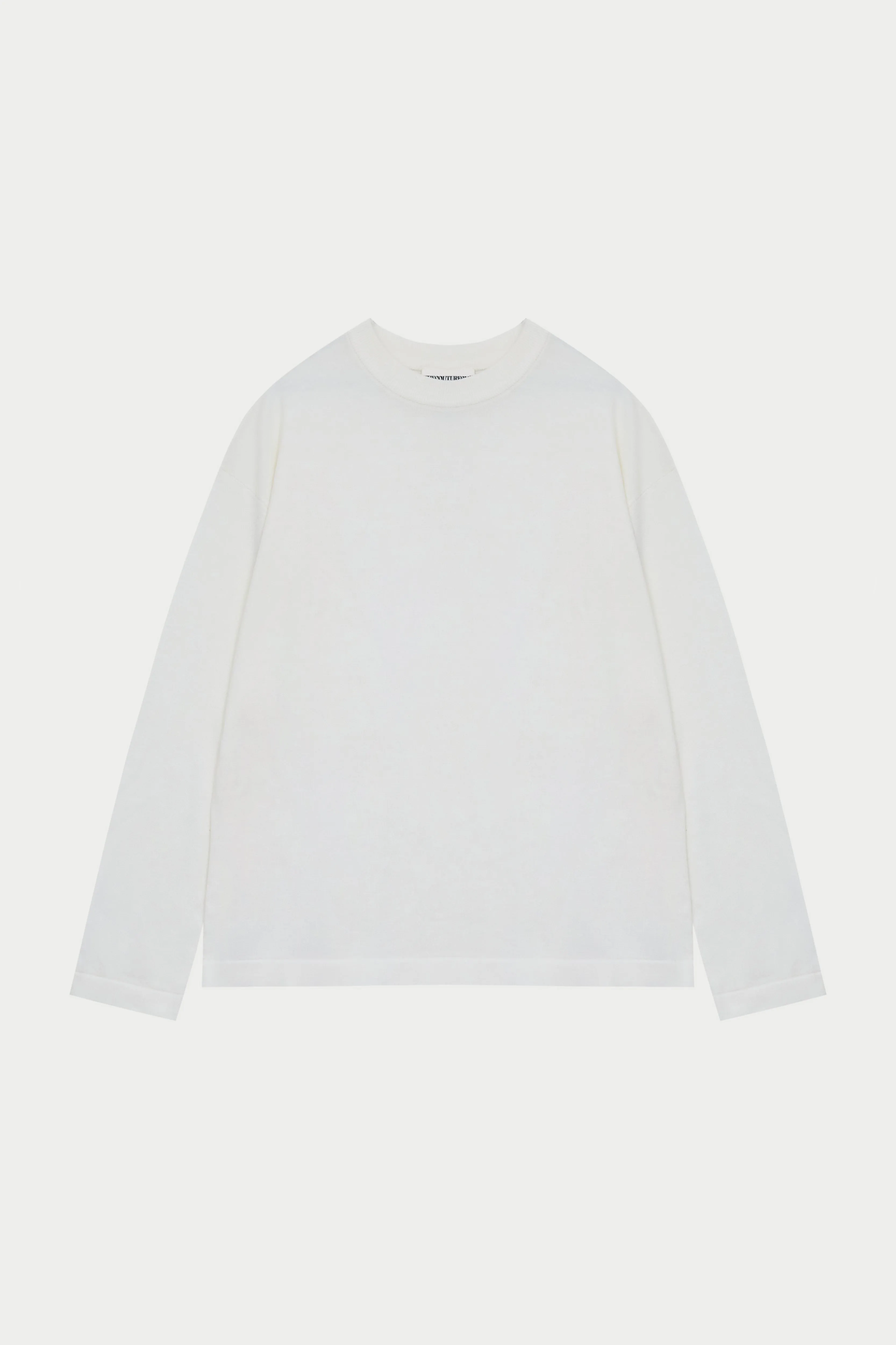 FINE GAUGE KNIT LONG SLEEVE T-SHIRT - OFF WHITE sold by The Couture Club