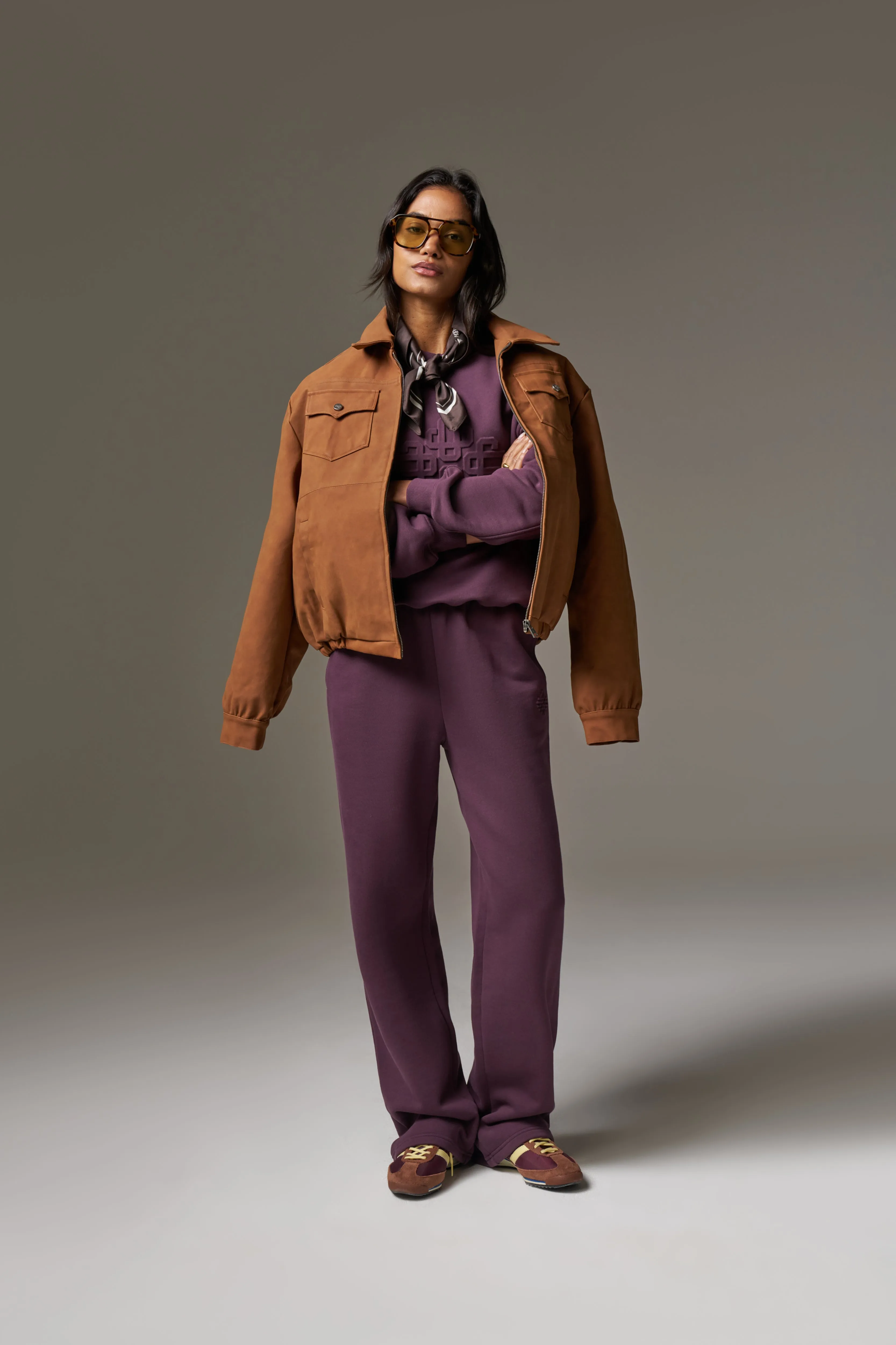 EMBOSSED SWEATSHIRT - PLUM sold by The Couture Club product image thumbnail 3