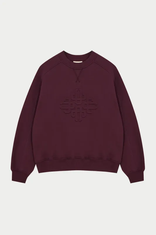 EMBOSSED SWEATSHIRT - PLUM sold by The Couture Club