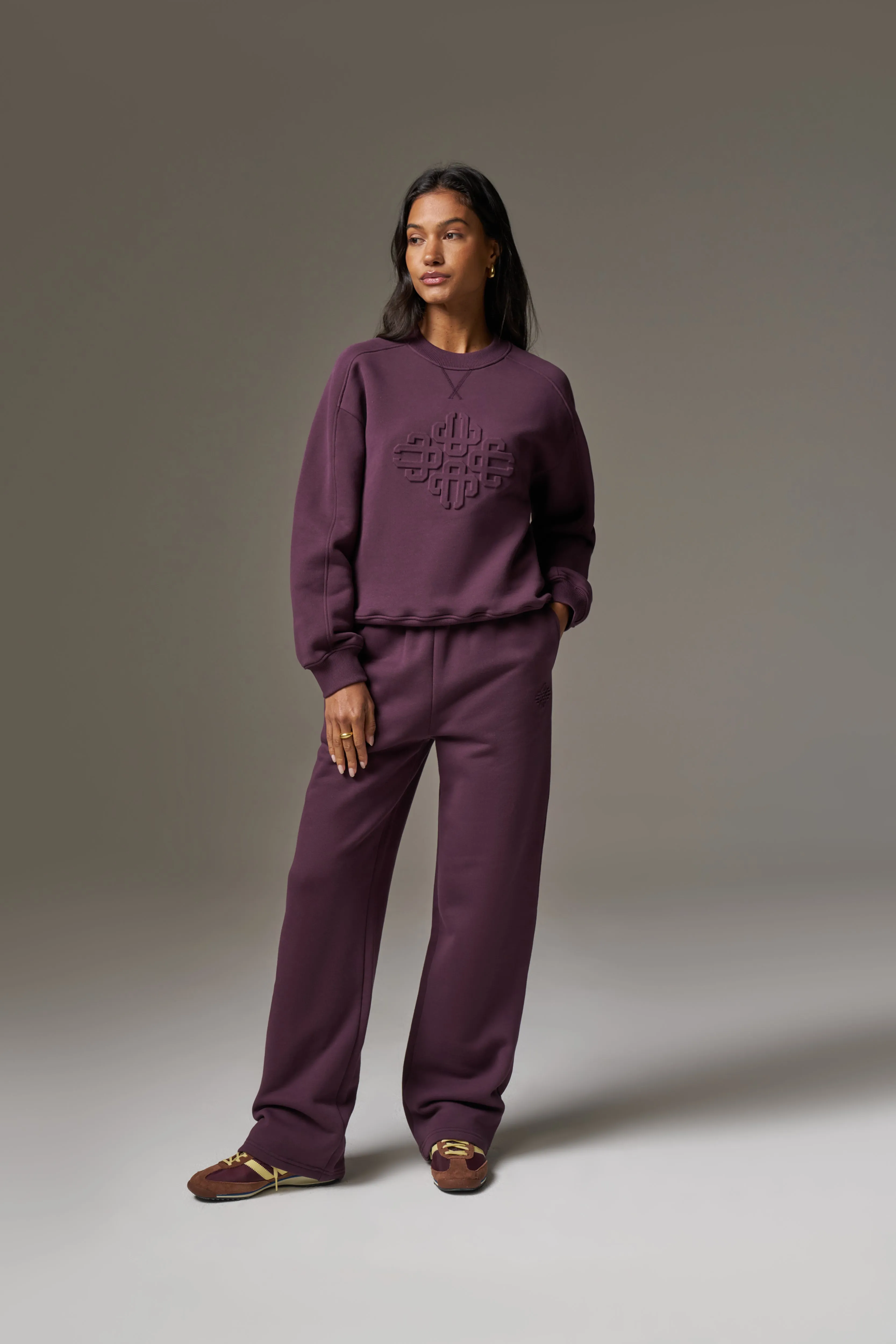 EMBOSSED SWEATSHIRT - PLUM sold by The Couture Club product image thumbnail 5