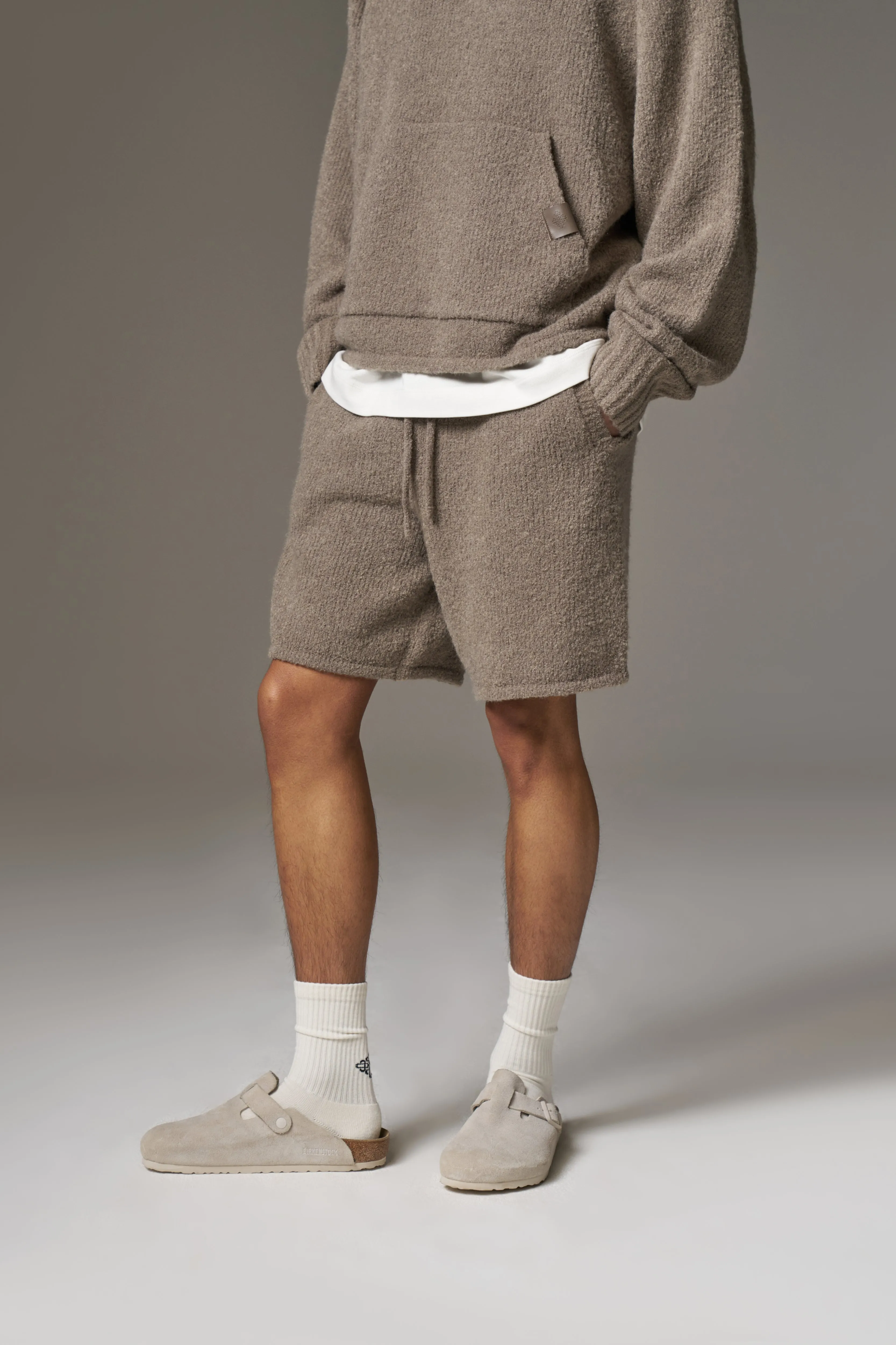 BOUCLE KNIT SHORTS - BROWN sold by The Couture Club product image thumbnail 4