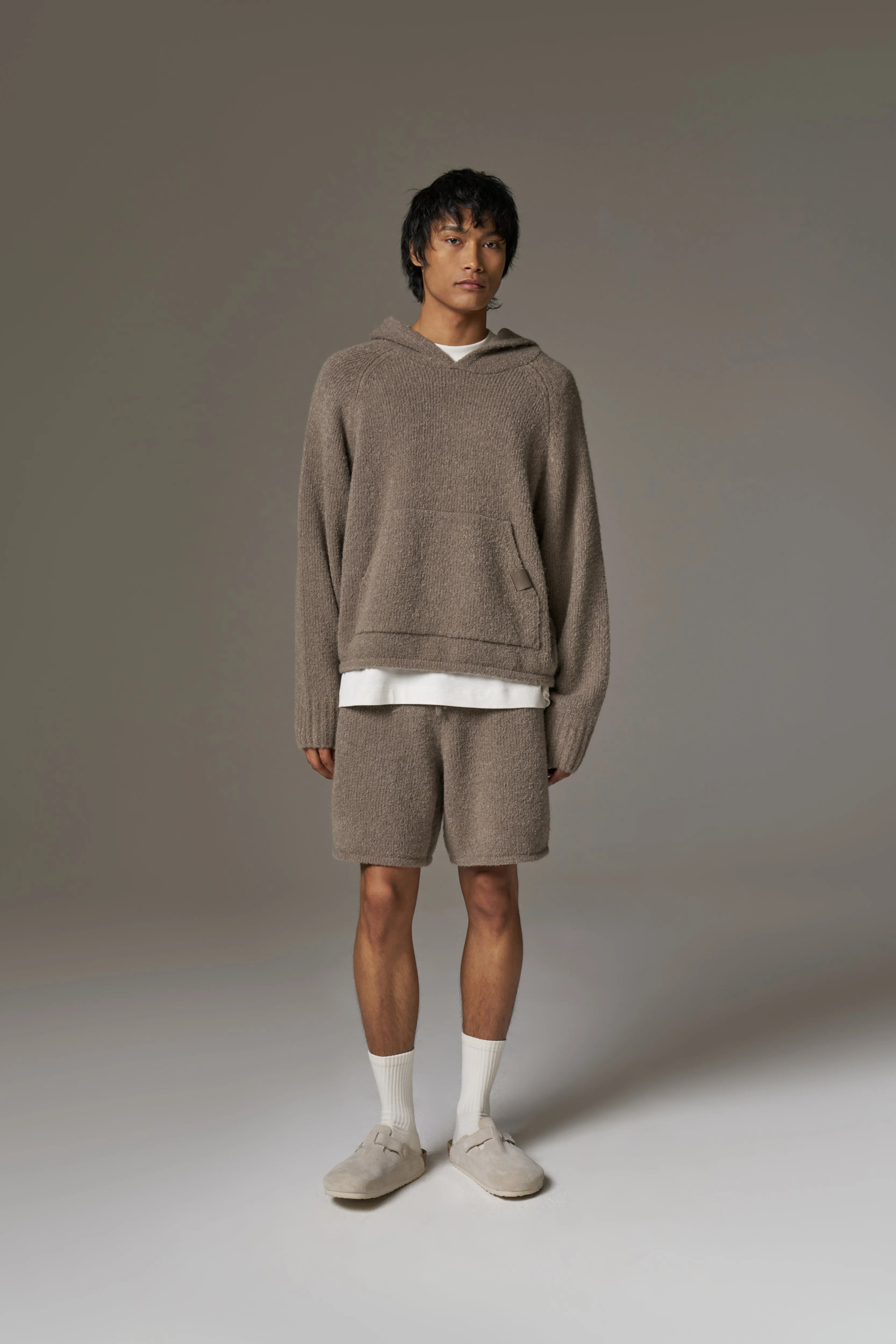 BOUCLE KNIT SHORTS - BROWN sold by The Couture Club product image thumbnail 3