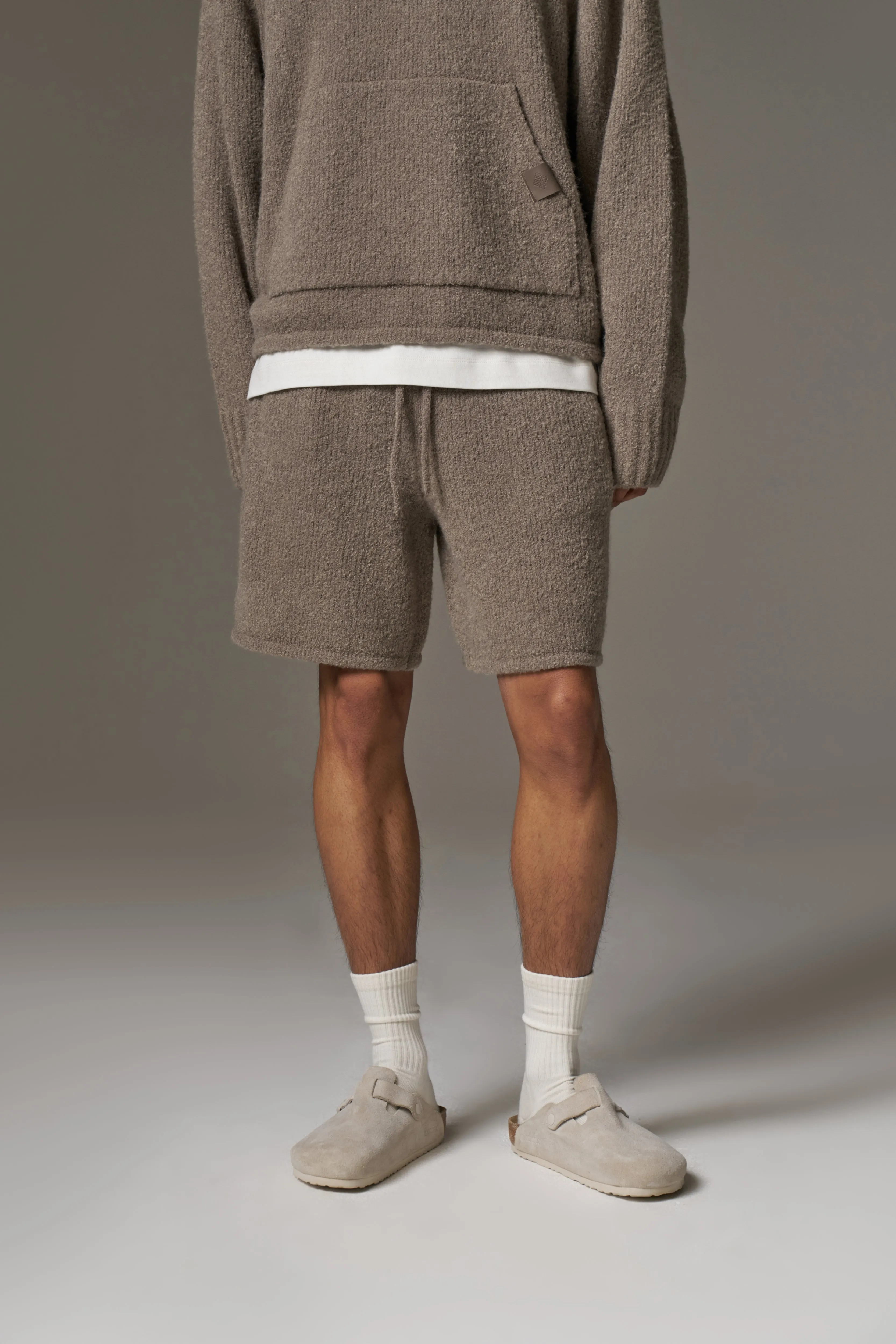 BOUCLE KNIT SHORTS - BROWN sold by The Couture Club product image thumbnail 2