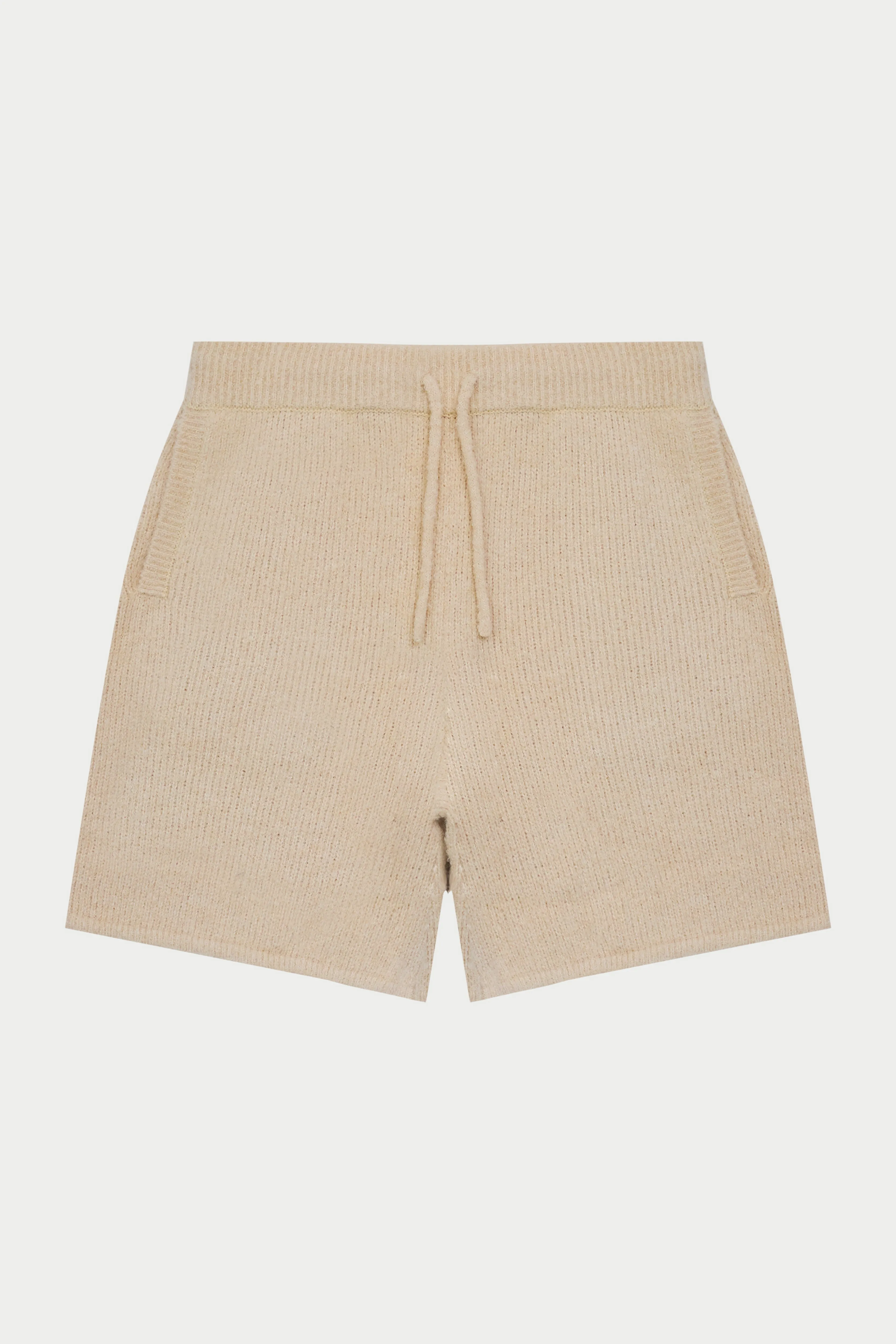 BOUCLE KNIT SHORTS - STONE sold by The Couture Club