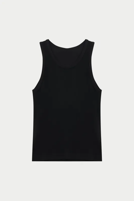 RIBBED VEST - BLACK sold by The Couture Club