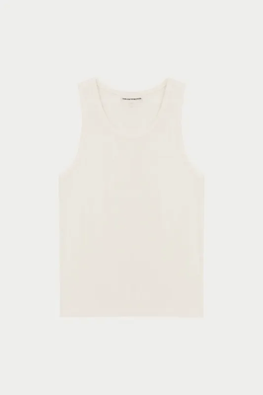 RIBBED VEST - OFF WHITE sold by The Couture Club