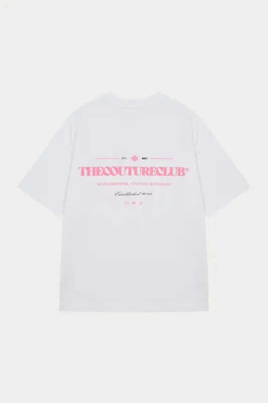 COPYRIGHT MULTI GRAPHIC T-SHIRT - PINK sold by The Couture Club