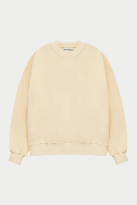 EMBLEM EMBROIDERED SWEATSHIRT - BUTTERMILK sold by The Couture Club