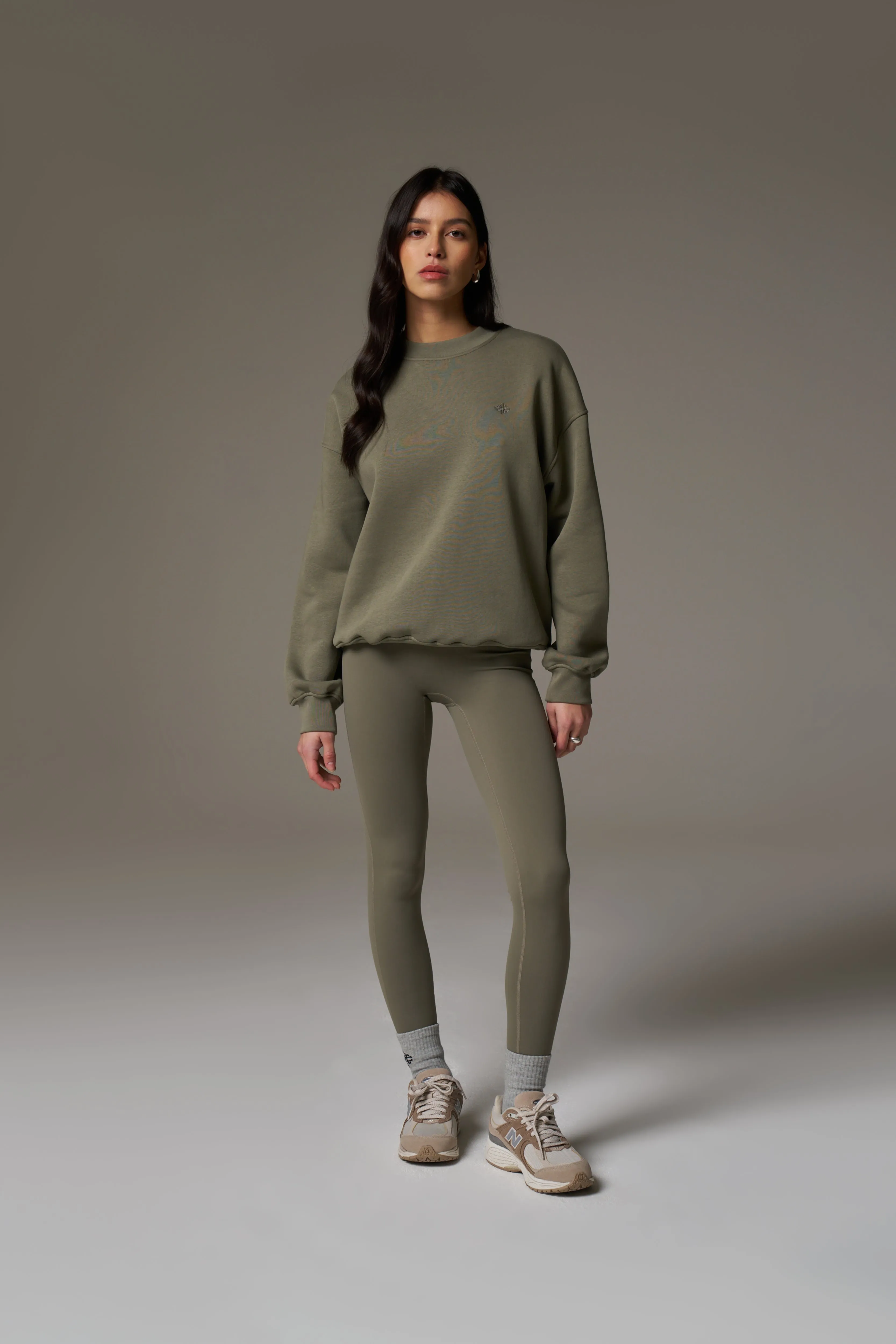 EMBLEM EMBROIDERED SWEATSHIRT - KHAKI sold by The Couture Club product image thumbnail 3