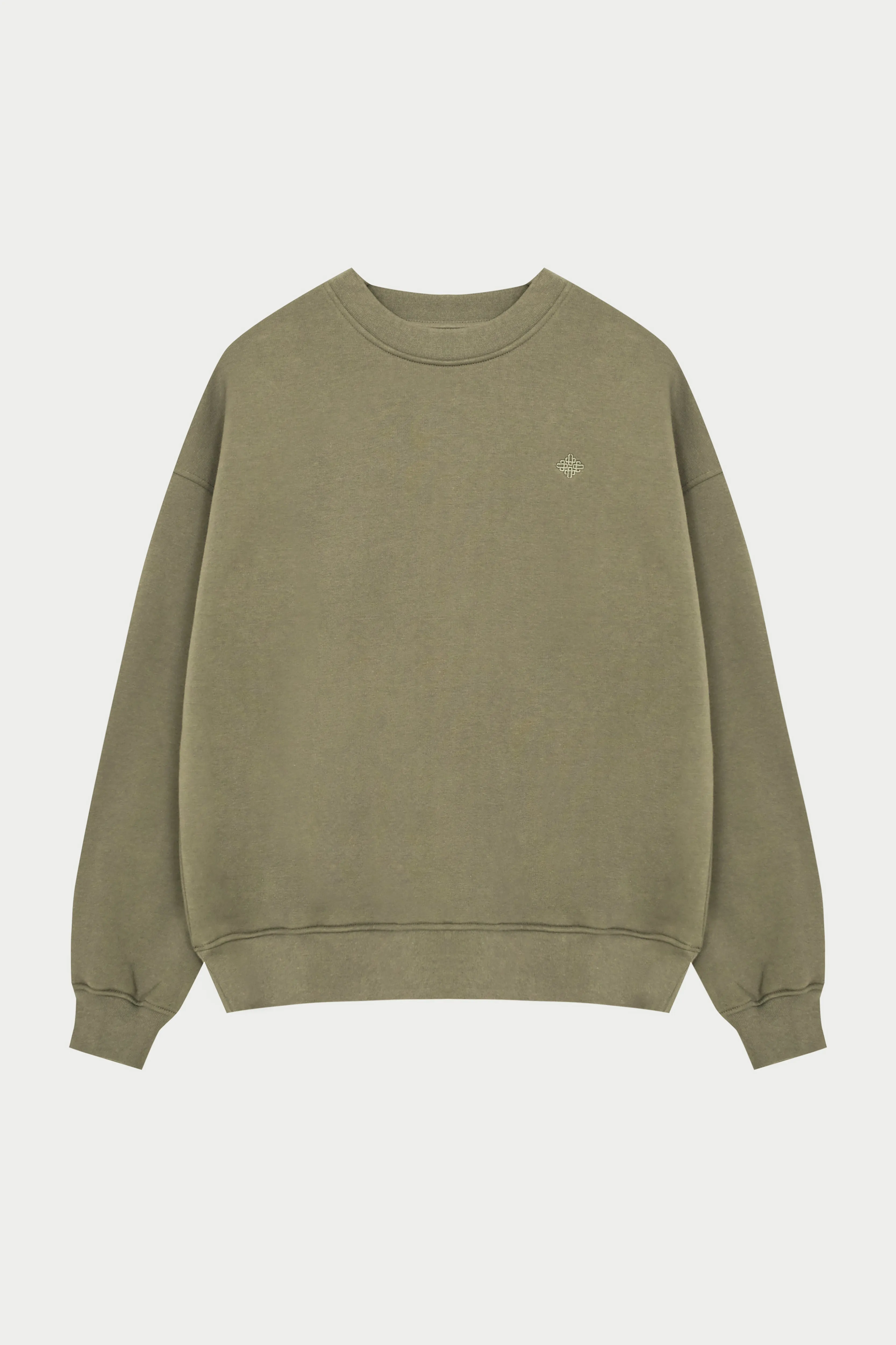 EMBLEM EMBROIDERED SWEATSHIRT - KHAKI sold by The Couture Club