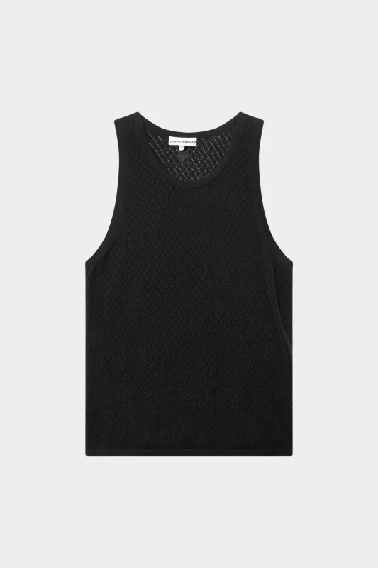 KNITTED VEST - BLACK sold by The Couture Club