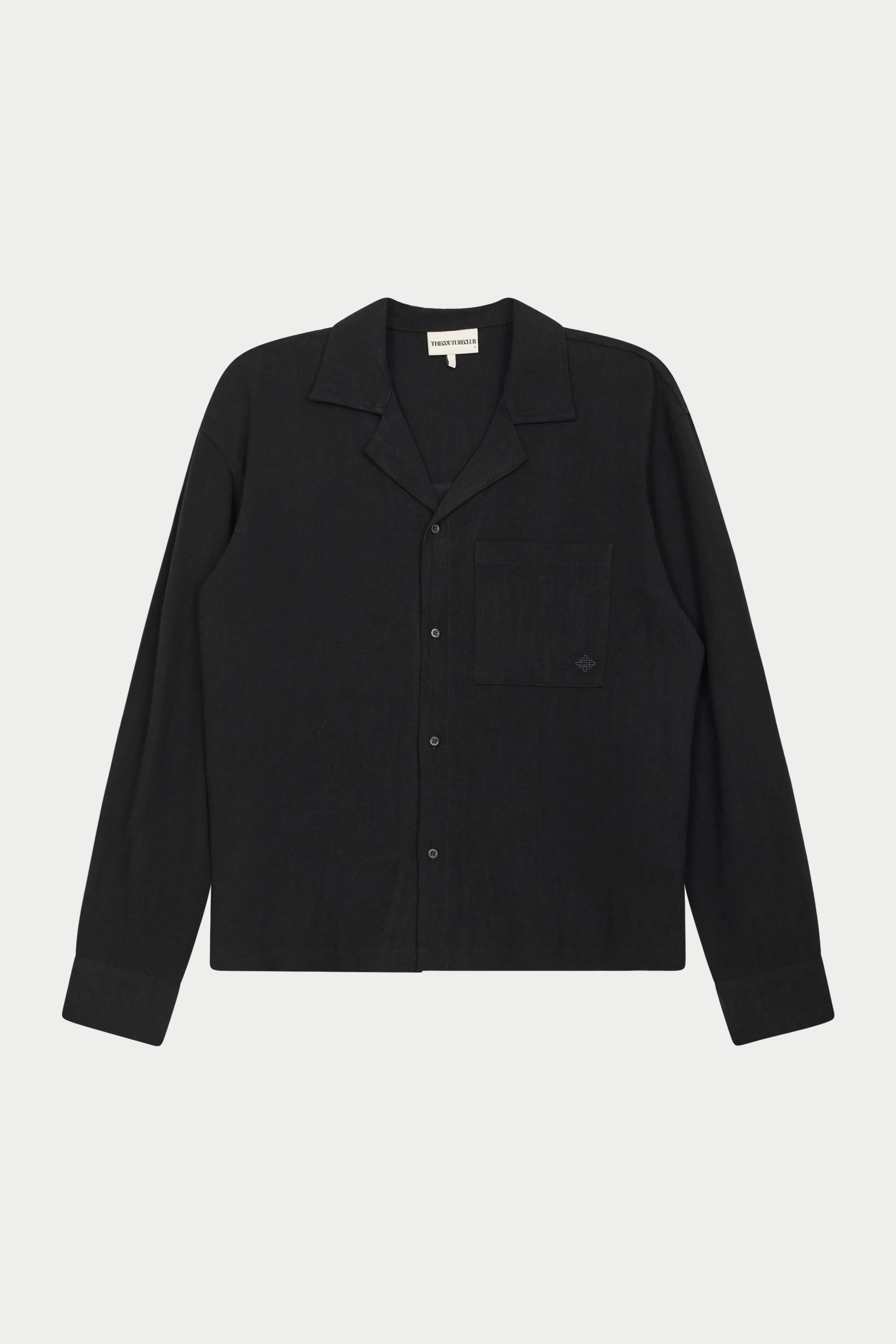 TEXTURED WOVEN SHIRT - BLACK sold by The Couture Club