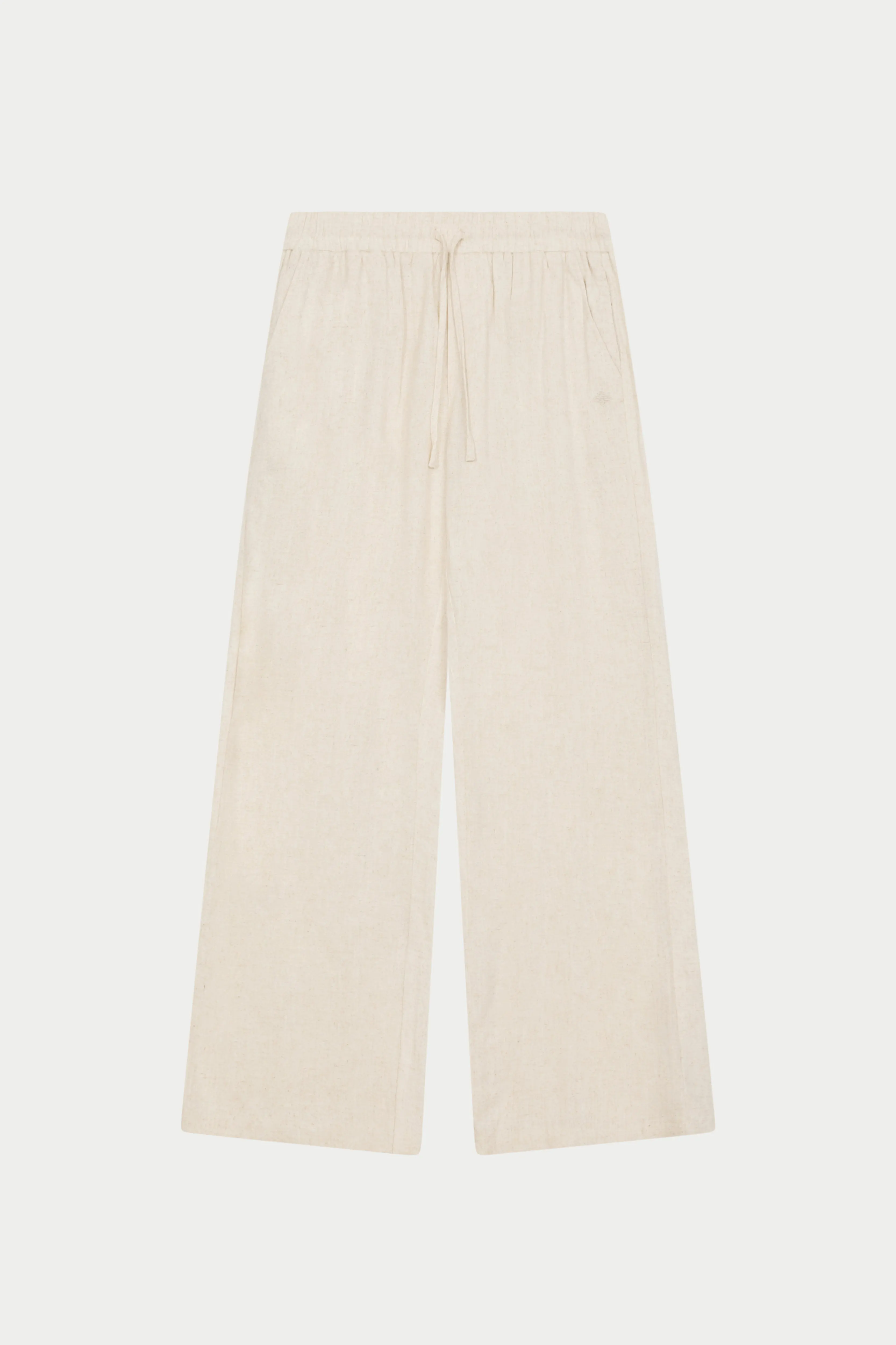 TEXTURED WOVEN TROUSERS - BEIGE sold by The Couture Club