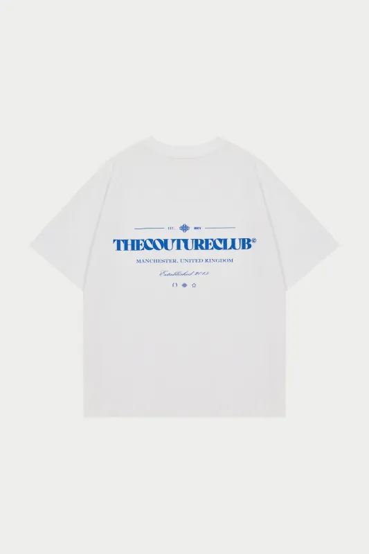 COPYRIGHT MULTI GRAPHIC T-SHIRT - COBALT made by The Couture Club