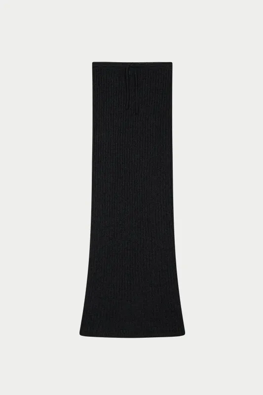 LADDER KNIT MAXI SKIRT - BLACK sold by The Couture Club