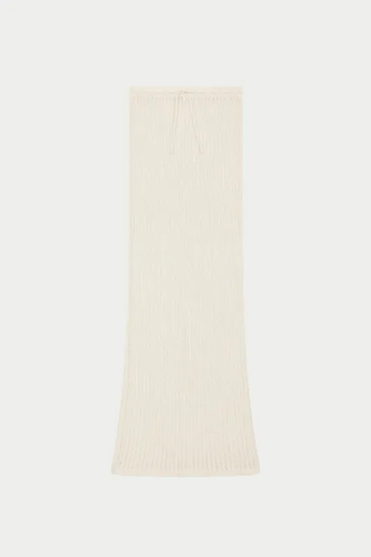 LADDER KNIT MAXI SKIRT - CREAM made by The Couture Club