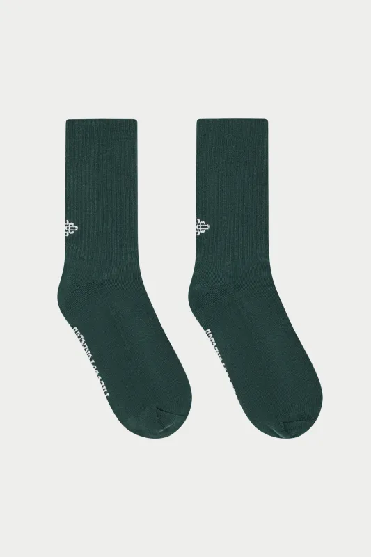 REVERSE EMBLEM COPYRIGHT SOCKS - FOREST GREEN sold by The Couture Club