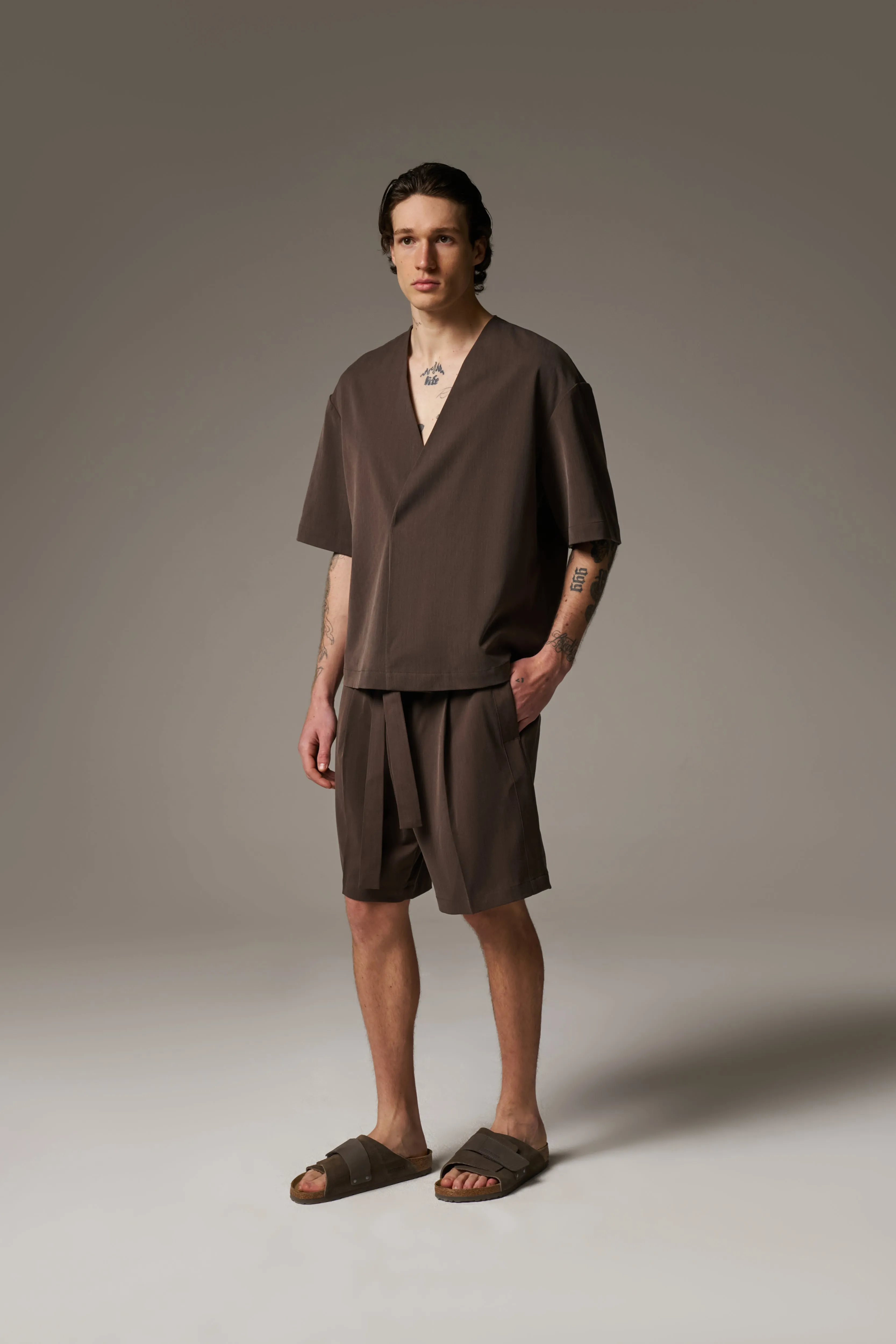 SMART WOVEN SHIRT - BROWN sold by The Couture Club product image thumbnail 5