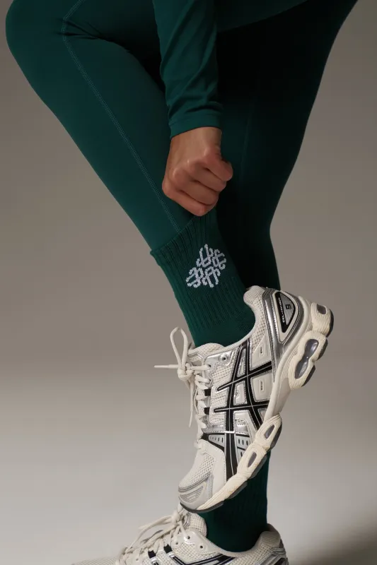 EMBLEM SPORT SOCK - FOREST GREEN sold by The Couture Club